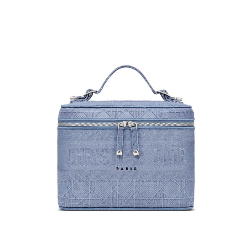 Wholesale Luxury Dior Travel Vanity Case Denim Cannage Embroidery S5480