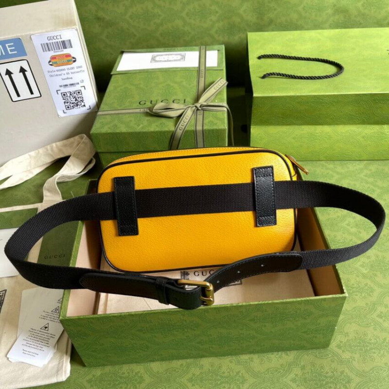 Wholesale Luxury Gucci 100 Belt Bag In Yellow Leather 602695 - Image 4