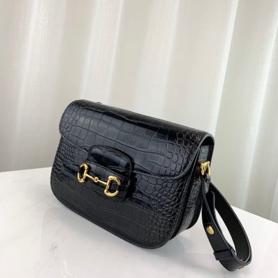 Alternative view of Wholesale Luxury Gucci 1955 Horsebit Crocodile Shoulder Bag 602204