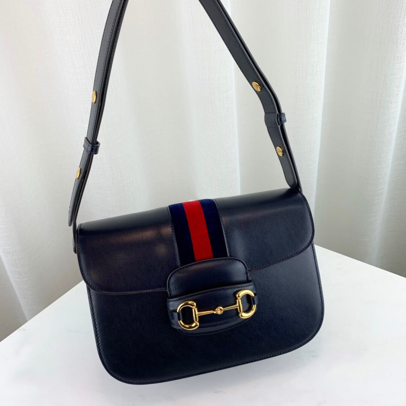 Wholesale Luxury Gucci 1955 Horsebit Shoulder Bag 602204 Blue - Image 6
