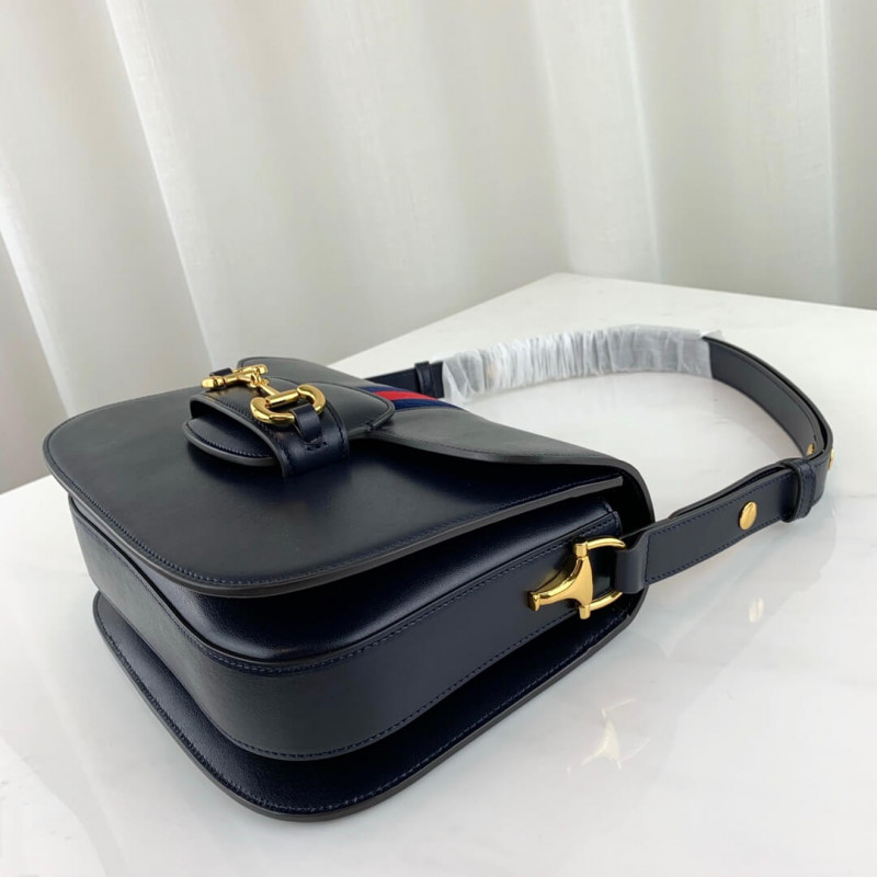 Wholesale Luxury Gucci 1955 Horsebit Shoulder Bag 602204 Blue - Image 7