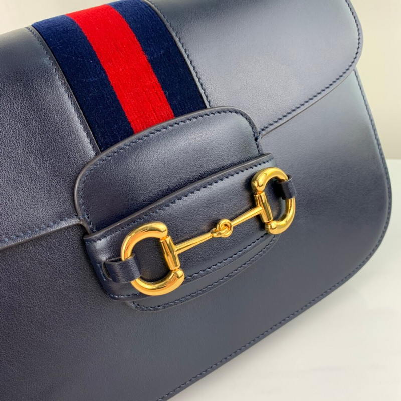Wholesale Luxury Gucci 1955 Horsebit Shoulder Bag 602204 Blue - Image 9