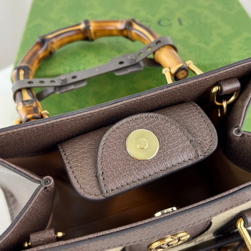 Wholesale Luxury Gucci Diana Jumbo Gg Mini Tote Bag 655661 Brown - Image 11