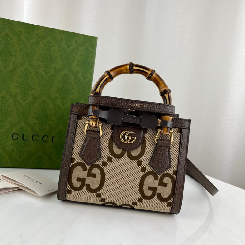 Wholesale Luxury Gucci Diana Jumbo Gg Mini Tote Bag 655661 Brown - Image 4