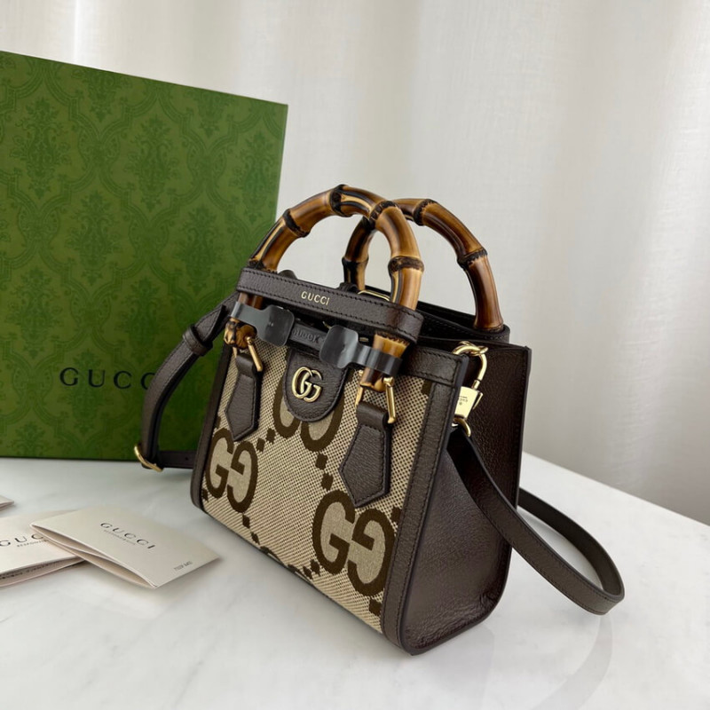 Wholesale Luxury Gucci Diana Jumbo Gg Mini Tote Bag 655661 Brown - Image 5