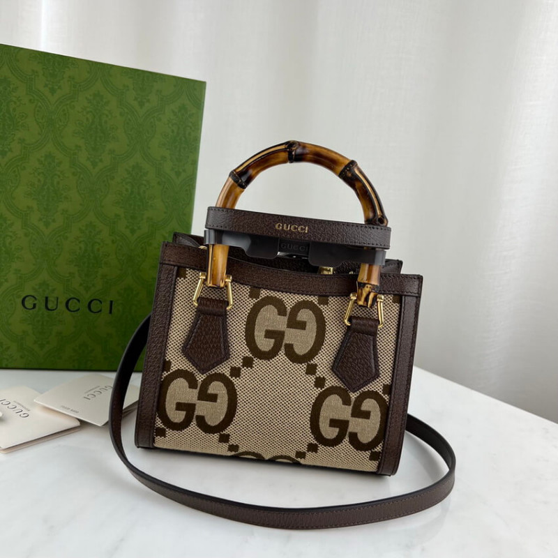 Wholesale Luxury Gucci Diana Jumbo Gg Mini Tote Bag 655661 Brown - Image 6