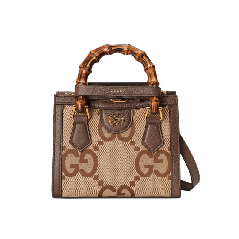 Wholesale Luxury Gucci Diana Jumbo Gg Mini Tote Bag 655661 Brown