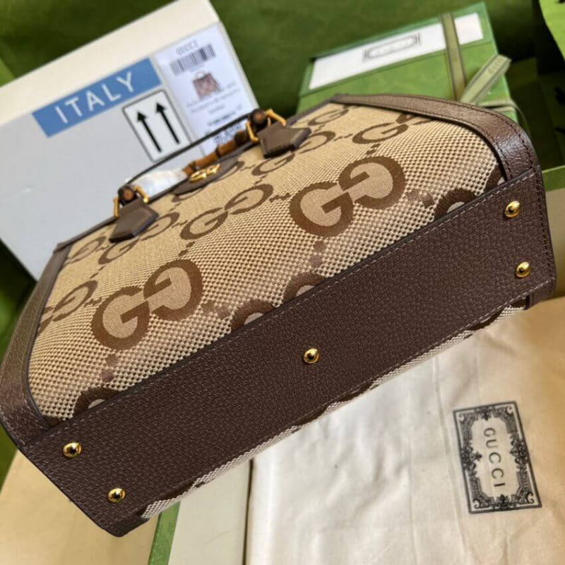 Wholesale Luxury Gucci Diana Jumbo Gg Small Tote Bag 660195 Brown - Image 11