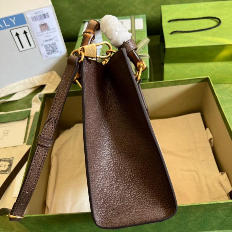 Wholesale Luxury Gucci Diana Jumbo Gg Small Tote Bag 660195 Brown - Image 12