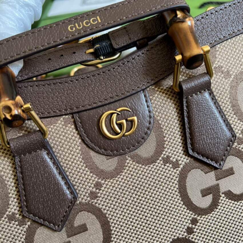 Wholesale Luxury Gucci Diana Jumbo Gg Small Tote Bag 660195 Brown - Image 13