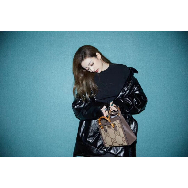 Wholesale Luxury Gucci Diana Jumbo Gg Small Tote Bag 660195 Brown - Image 6