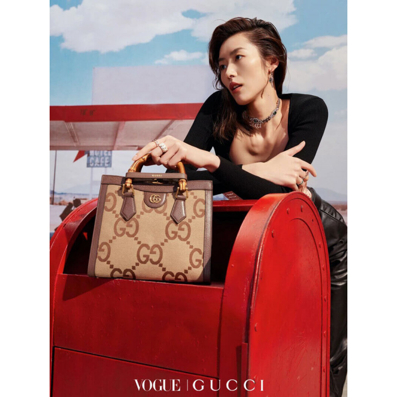 Wholesale Luxury Gucci Diana Jumbo Gg Small Tote Bag 660195 Brown - Image 8