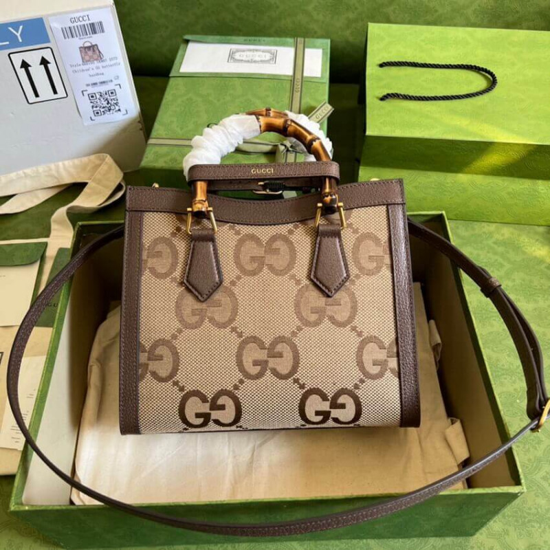 Wholesale Luxury Gucci Diana Jumbo Gg Small Tote Bag 660195 Brown - Image 10