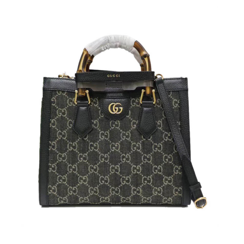 Wholesale Luxury Gucci Diana Small Tote Bag 660195 In Black Denim