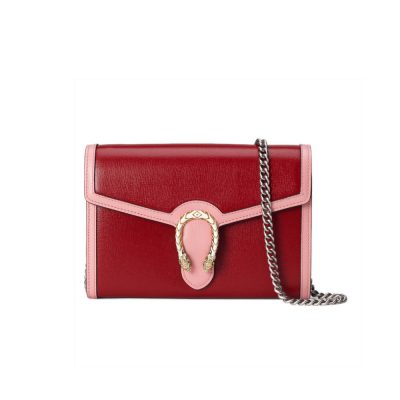 Wholesale Luxury Gucci Dionysus Mini Chain Bag In Red And Pink Leather 401231