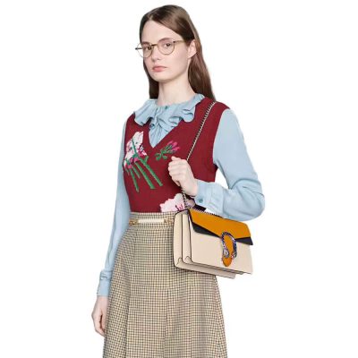 Alternative view of Wholesale Luxury Gucci Dionysus Small Shoulder Bag 400249 Orange White Leather
