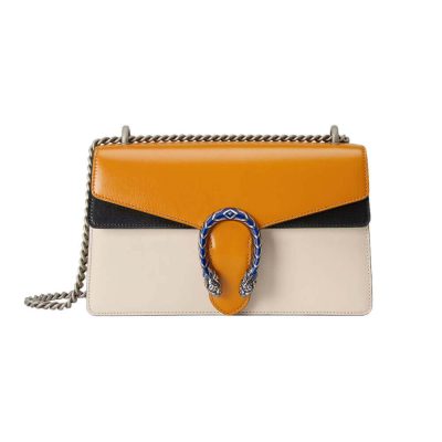 Wholesale Luxury Gucci Dionysus Small Shoulder Bag 400249 Orange White Leather