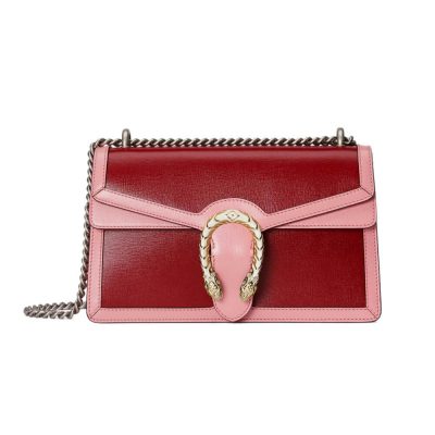 Wholesale Luxury Gucci Dionysus Small Shoulder Bag 400249 Red And Pink Leather