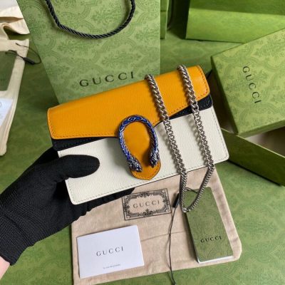 Wholesale Luxury Gucci Dionysus Super Mini Bag 476432 Orange White Leather