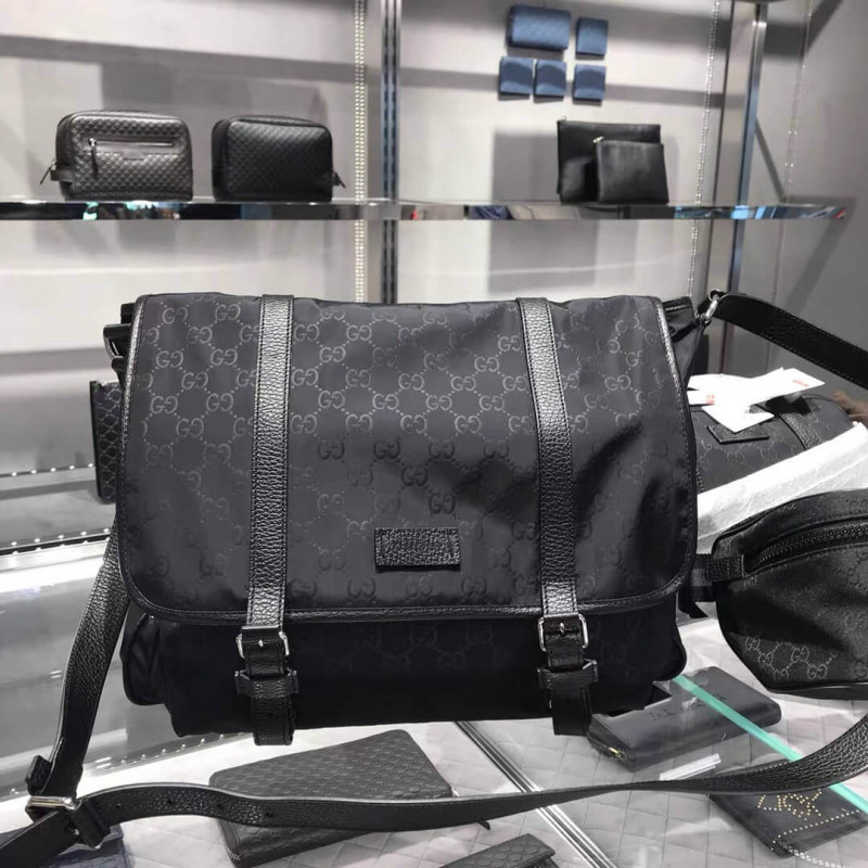 Wholesale Luxury Gucci Gg Guccissima Black Medium Nylon Messenger Bag 510334 - Image 2