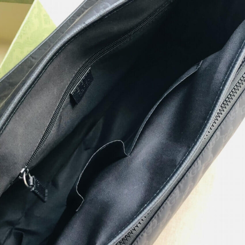 Wholesale Luxury Gucci Gg Guccissima Black Medium Nylon Messenger Bag 510334 - Image 11
