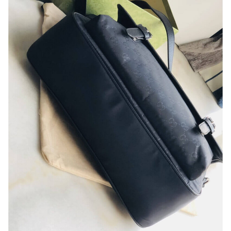 Wholesale Luxury Gucci Gg Guccissima Black Medium Nylon Messenger Bag 510334 - Image 7