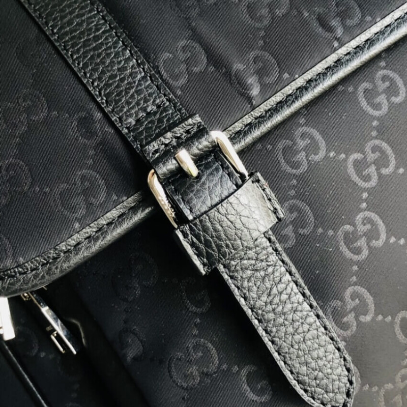 Wholesale Luxury Gucci Gg Guccissima Black Medium Nylon Messenger Bag 510334 - Image 9