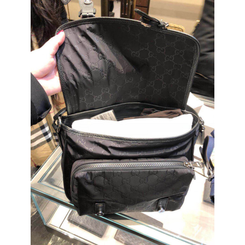 Wholesale Luxury Gucci Gg Guccissima Black Nylon Small Messenger Bag 510335 - Image 15