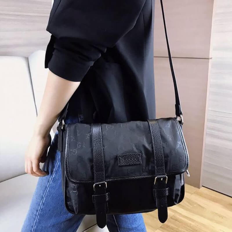 Wholesale Luxury Gucci Gg Guccissima Black Nylon Small Messenger Bag 510335 - Image 3