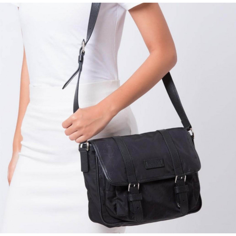 Wholesale Luxury Gucci Gg Guccissima Black Nylon Small Messenger Bag 510335 - Image 5