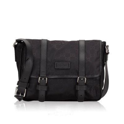 Wholesale Luxury Gucci Gg Guccissima Black Nylon Small Messenger Bag 510335