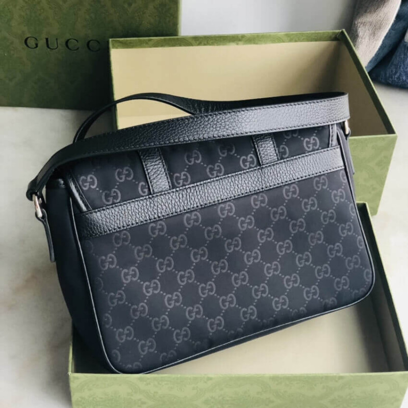 Wholesale Luxury Gucci Gg Guccissima Black Nylon Small Messenger Bag 510335 - Image 7