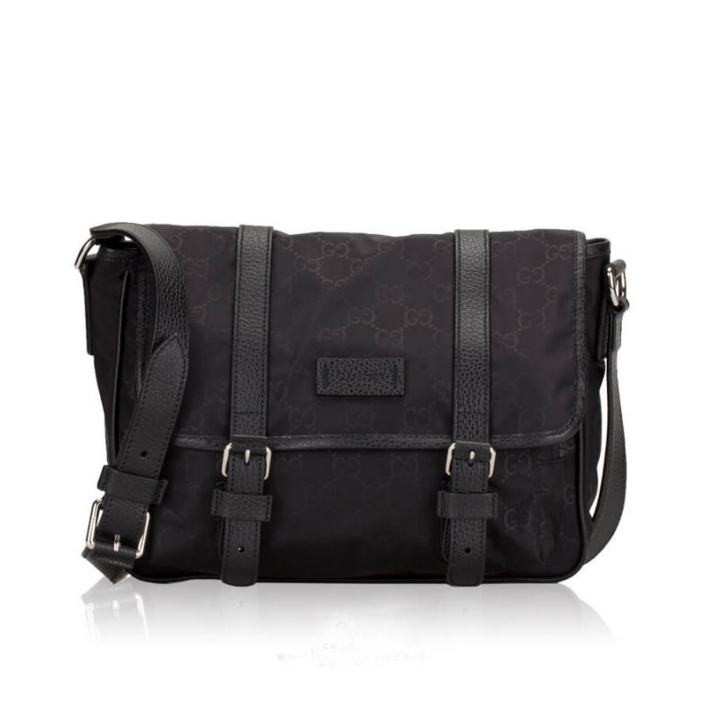 Wholesale Luxury Gucci Gg Guccissima Black Nylon Small Messenger Bag 510335