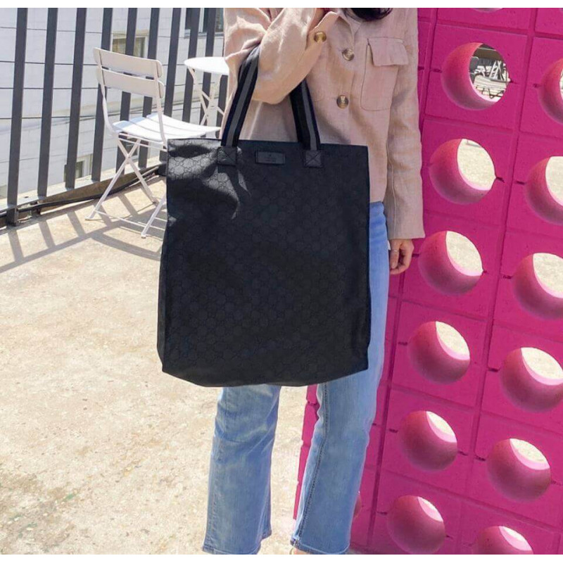 Wholesale Luxury Gucci Gg Guccissima Black Nylon Tall Tote Bag 449177 - Image 2
