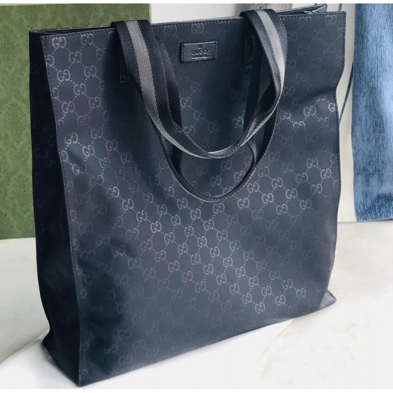 Wholesale Luxury Gucci Gg Guccissima Black Nylon Tall Tote Bag 449177 - Image 5