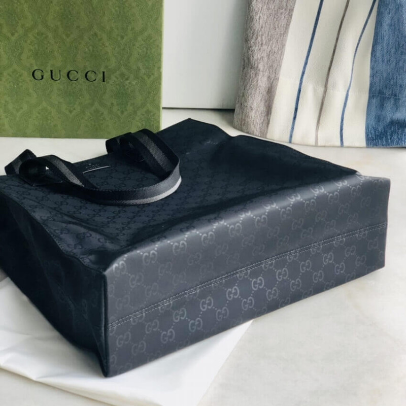 Wholesale Luxury Gucci Gg Guccissima Black Nylon Tall Tote Bag 449177 - Image 8