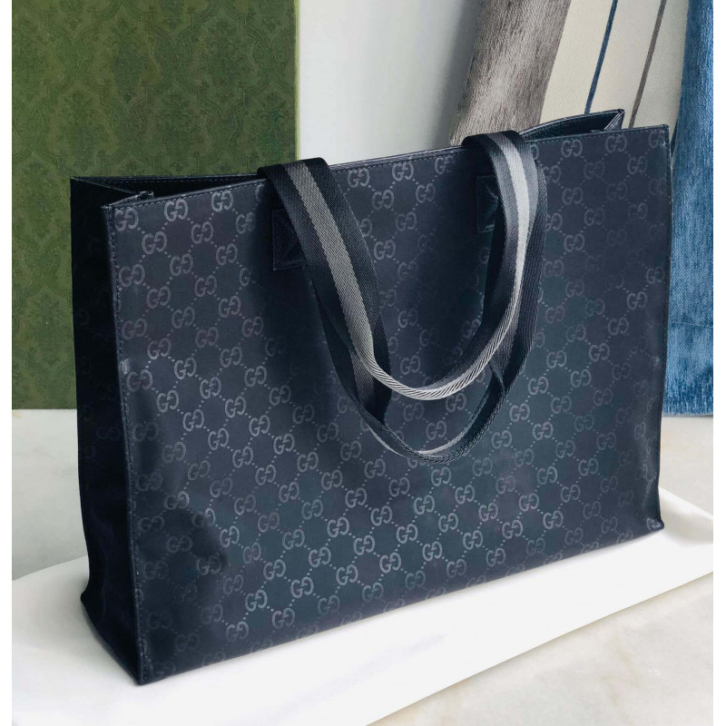 Wholesale Luxury Gucci Gg Guccissima Black Nylon Tote Bag 449176 - Image 5