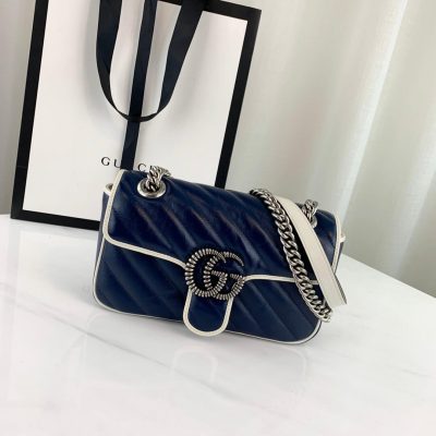Wholesale Luxury Gucci Gg Marmont Matelasse Mini Bag 446744 Blue