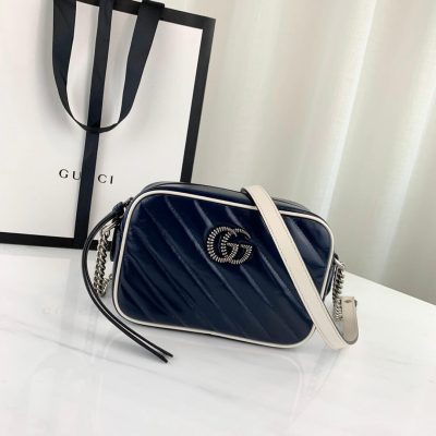 Wholesale Luxury Gucci Gg Marmont Matelasse Mini Bag 448065 Blue