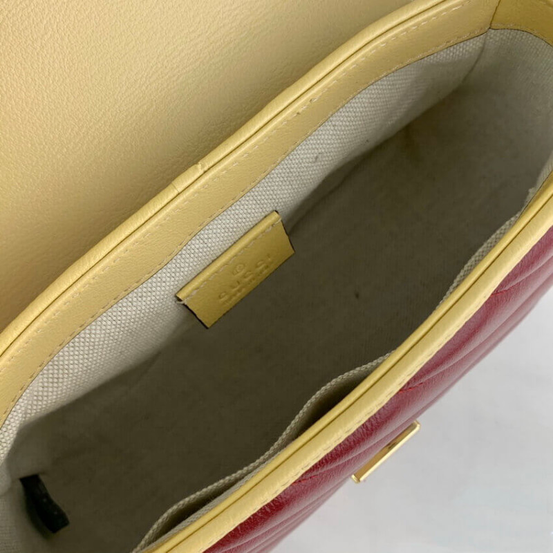 Wholesale Luxury Gucci Gg Marmont Mini Bag 583571 Blue And Red Leather - Image 10
