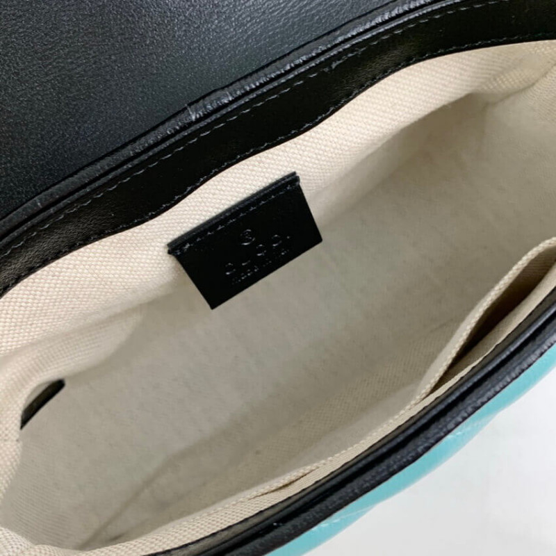 Wholesale Luxury Gucci Gg Marmont Mini Bag 583571 Butter And Pastel Blue Leather - Image 11
