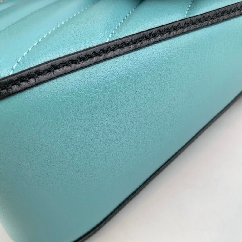 Wholesale Luxury Gucci Gg Marmont Mini Bag 583571 Butter And Pastel Blue Leather - Image 8