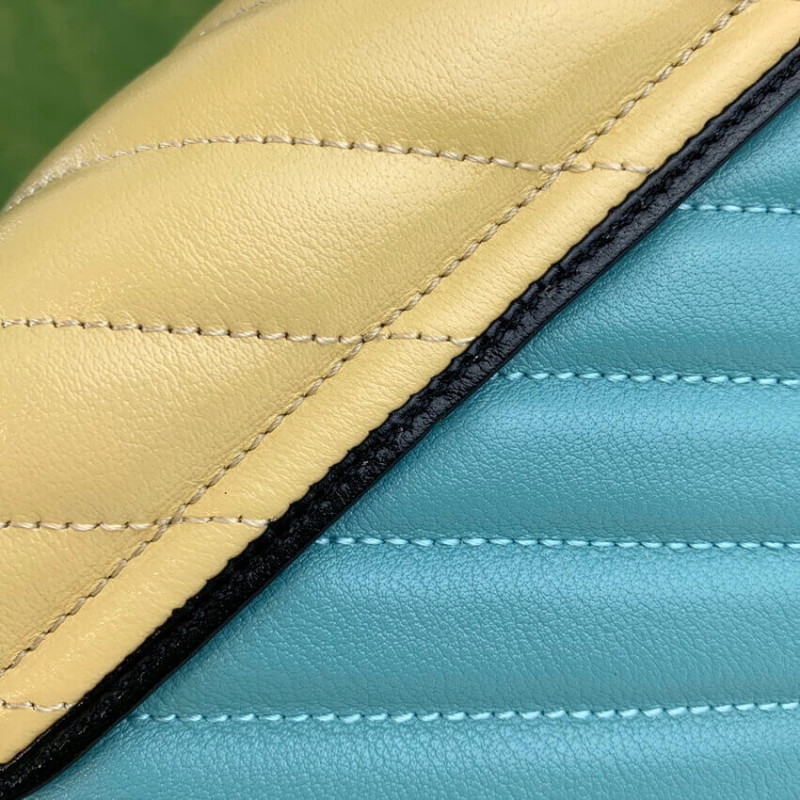 Wholesale Luxury Gucci Gg Marmont Mini Bag 583571 Butter And Pastel Blue Leather - Image 9