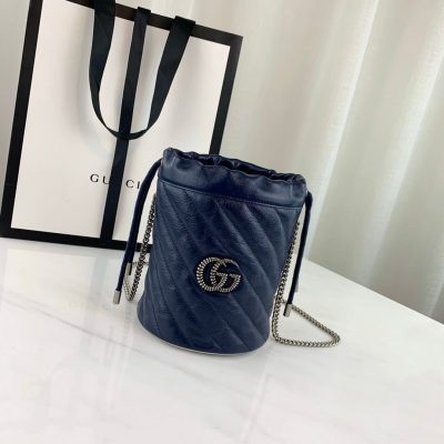 Alternative view of Wholesale Luxury Gucci Gg Marmont Mini Bucket Bag 573817 Blue