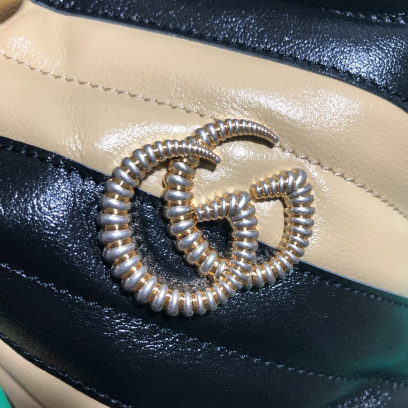 Wholesale Luxury Gucci Gg Marmont Mini Bucket Bag 575163 Beige/Black - Image 8