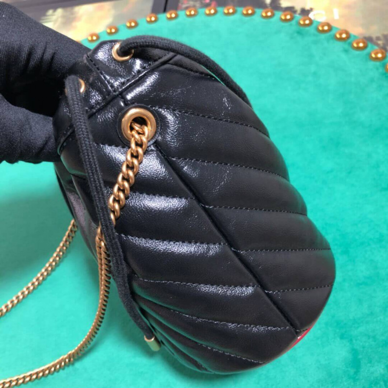 Wholesale Luxury Gucci Gg Marmont Mini Bucket Bag 575163 Black - Image 6