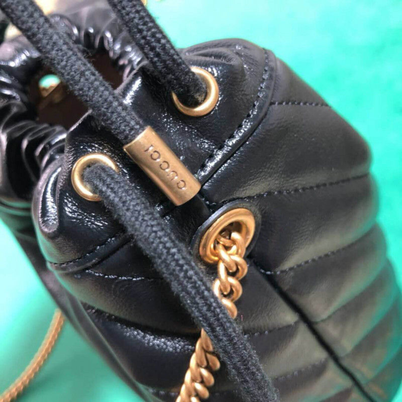 Wholesale Luxury Gucci Gg Marmont Mini Bucket Bag 575163 Black - Image 7