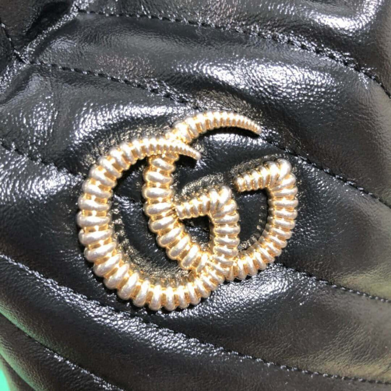 Wholesale Luxury Gucci Gg Marmont Mini Bucket Bag 575163 Black - Image 8