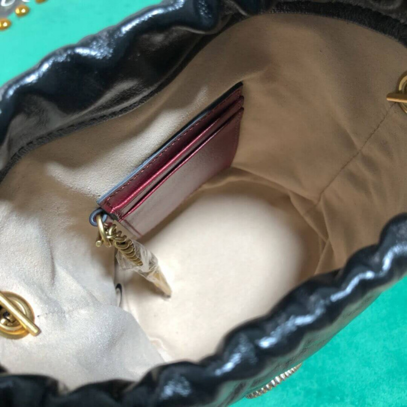 Wholesale Luxury Gucci Gg Marmont Mini Bucket Bag 575163 Black - Image 9