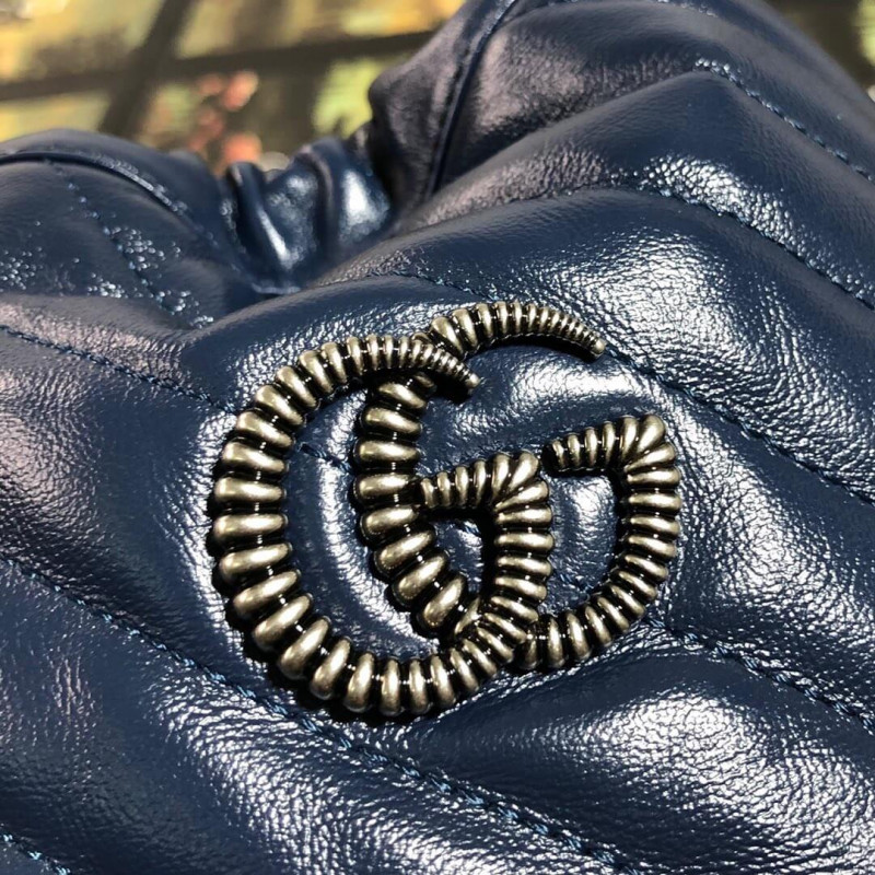 Wholesale Luxury Gucci Gg Marmont Mini Bucket Bag 575163 Blue - Image 8